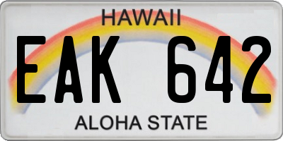 HI license plate EAK642