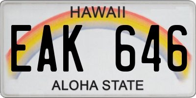HI license plate EAK646