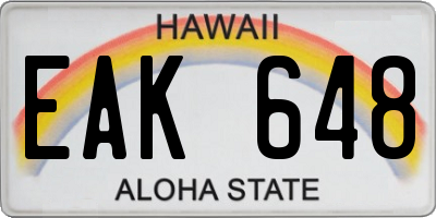 HI license plate EAK648