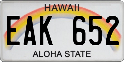 HI license plate EAK652