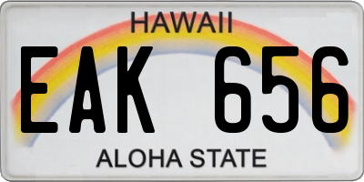 HI license plate EAK656