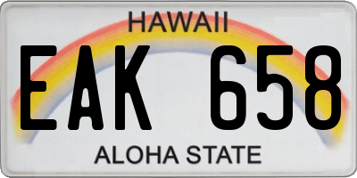 HI license plate EAK658