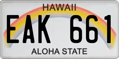 HI license plate EAK661