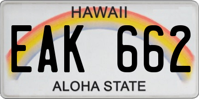 HI license plate EAK662