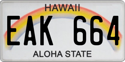 HI license plate EAK664