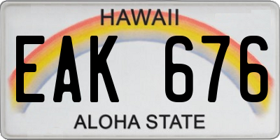 HI license plate EAK676