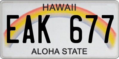 HI license plate EAK677