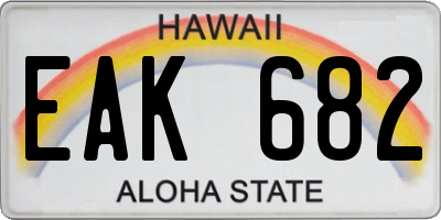 HI license plate EAK682
