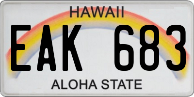 HI license plate EAK683