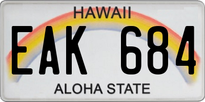 HI license plate EAK684