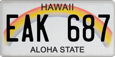 HI license plate EAK687
