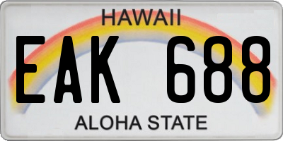 HI license plate EAK688
