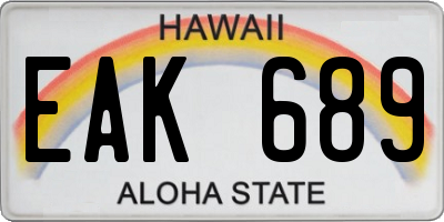 HI license plate EAK689