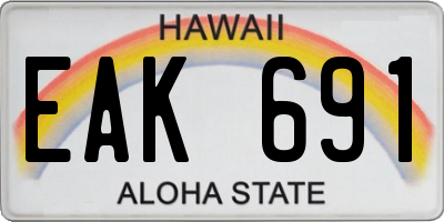 HI license plate EAK691