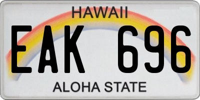 HI license plate EAK696