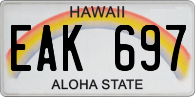 HI license plate EAK697