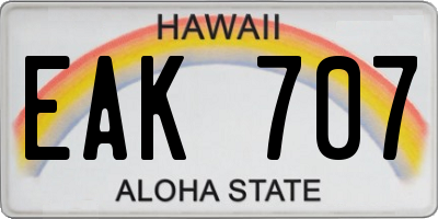 HI license plate EAK707