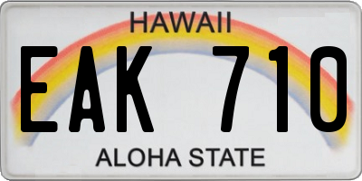 HI license plate EAK710