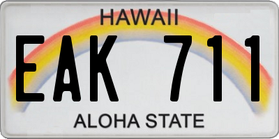 HI license plate EAK711