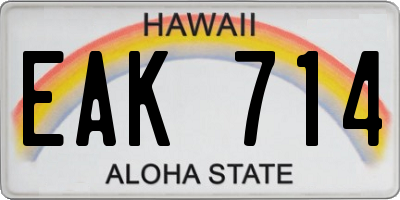 HI license plate EAK714