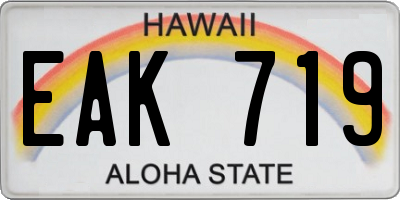 HI license plate EAK719