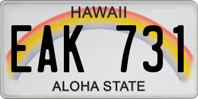 HI license plate EAK731