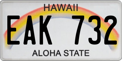 HI license plate EAK732