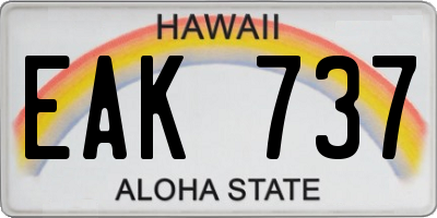 HI license plate EAK737