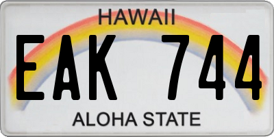 HI license plate EAK744