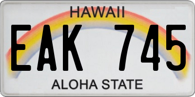 HI license plate EAK745