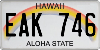 HI license plate EAK746