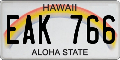 HI license plate EAK766
