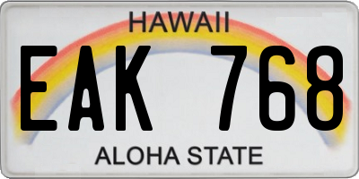 HI license plate EAK768