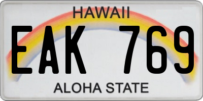HI license plate EAK769