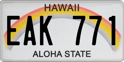 HI license plate EAK771
