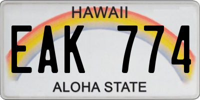 HI license plate EAK774