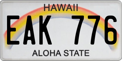 HI license plate EAK776