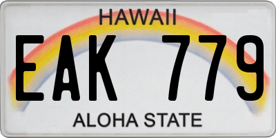 HI license plate EAK779