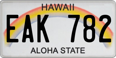 HI license plate EAK782