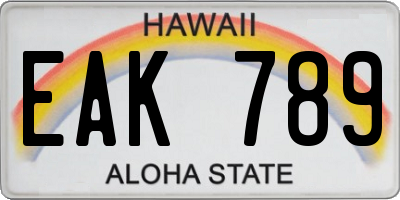 HI license plate EAK789