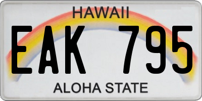 HI license plate EAK795