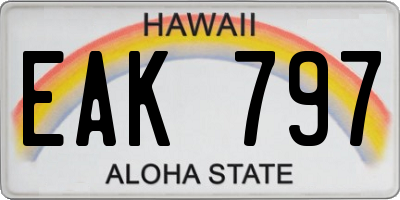 HI license plate EAK797