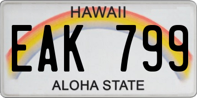 HI license plate EAK799