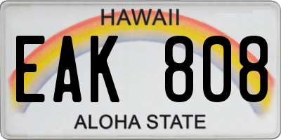 HI license plate EAK808