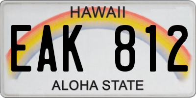 HI license plate EAK812