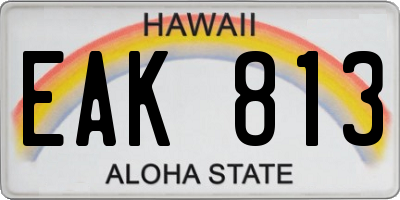 HI license plate EAK813