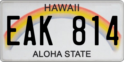 HI license plate EAK814