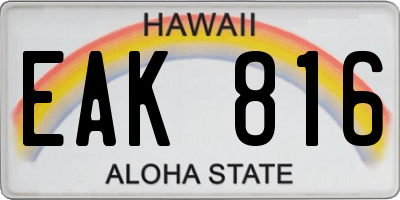 HI license plate EAK816