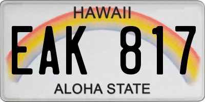 HI license plate EAK817