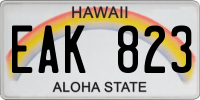 HI license plate EAK823